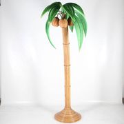 Lampadaire « cocotier/palmier » en rotin