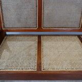 Mid century 3 seater sofa / bench teak wood and Vienna 1950s