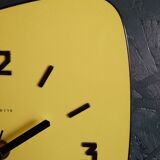 Formica vintage asymmetrical silent wall clock "Yellow Star"