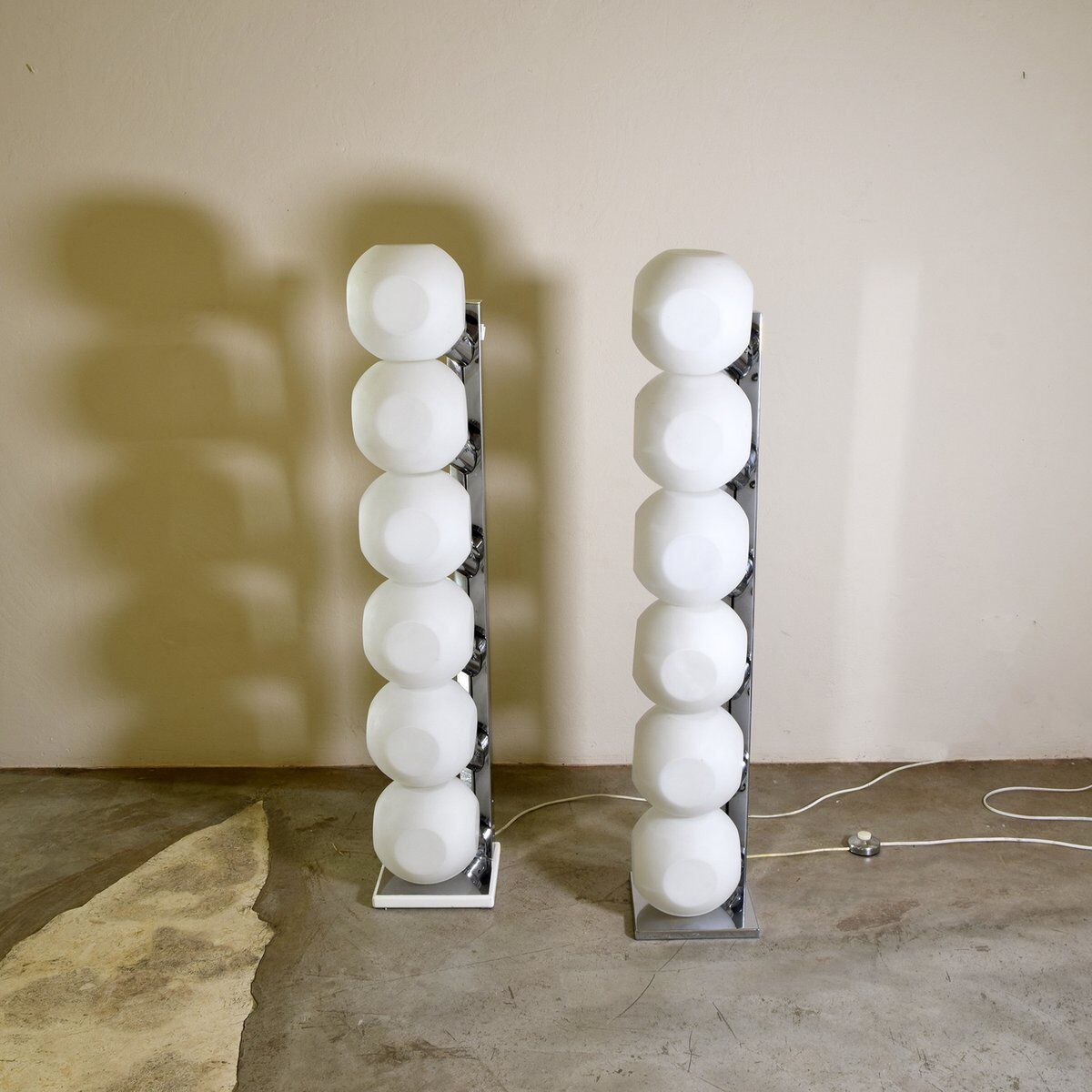 Floor lamp model 440 Space Age by Luci Italia, set of 2.