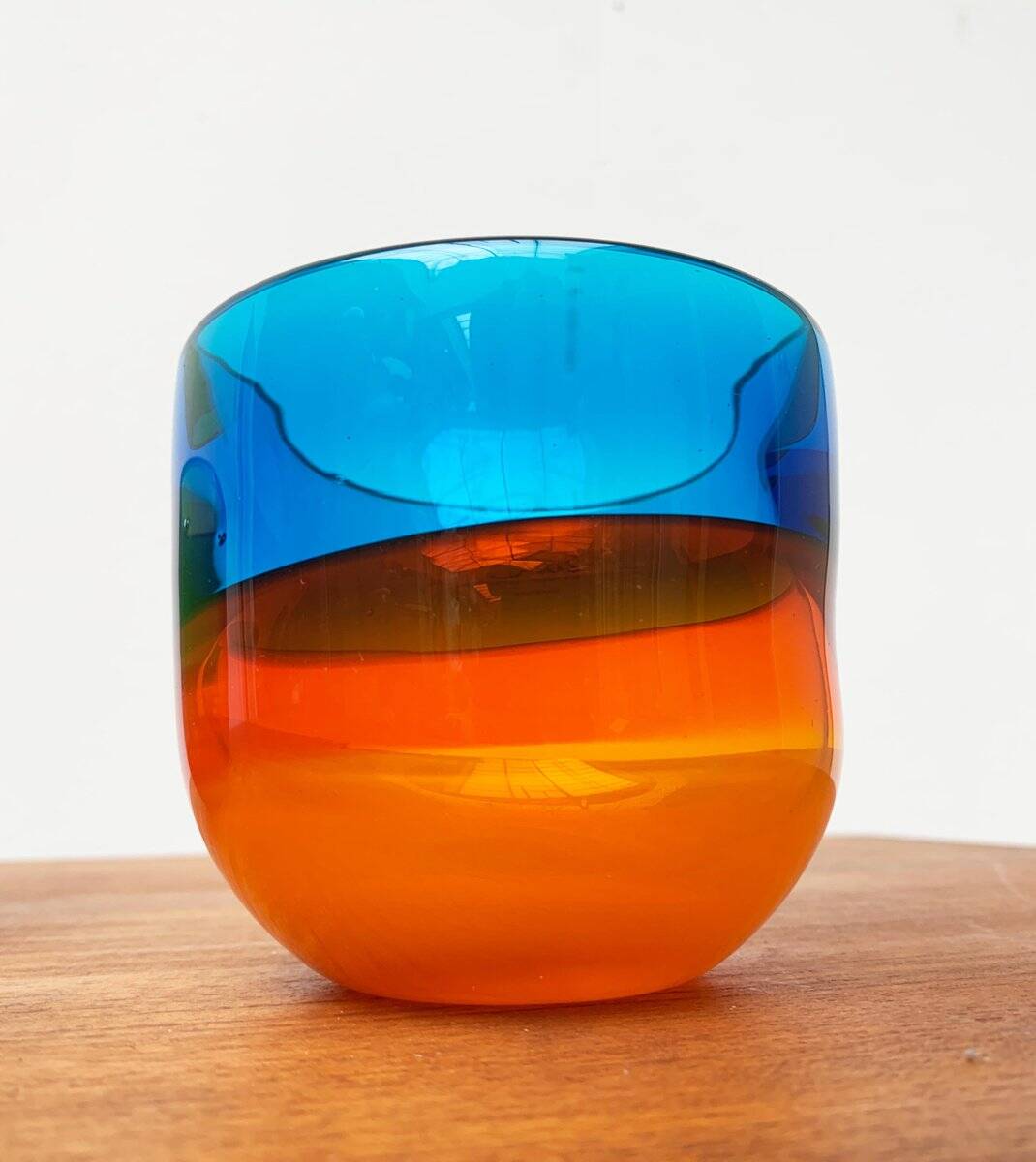 Set of 2 vintage German coloured glass bowls by Eisch.