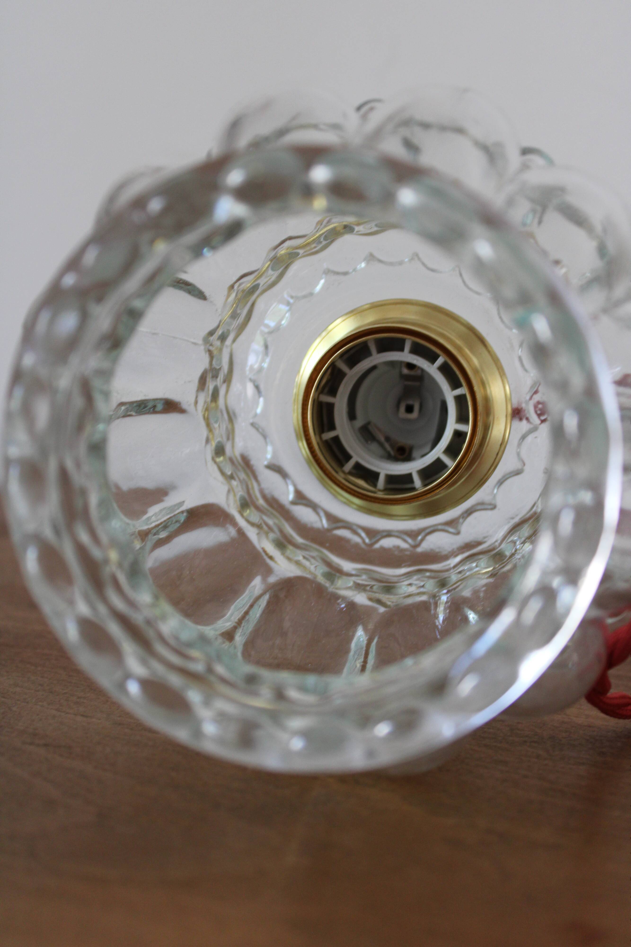 Moulded glass hanging lamp