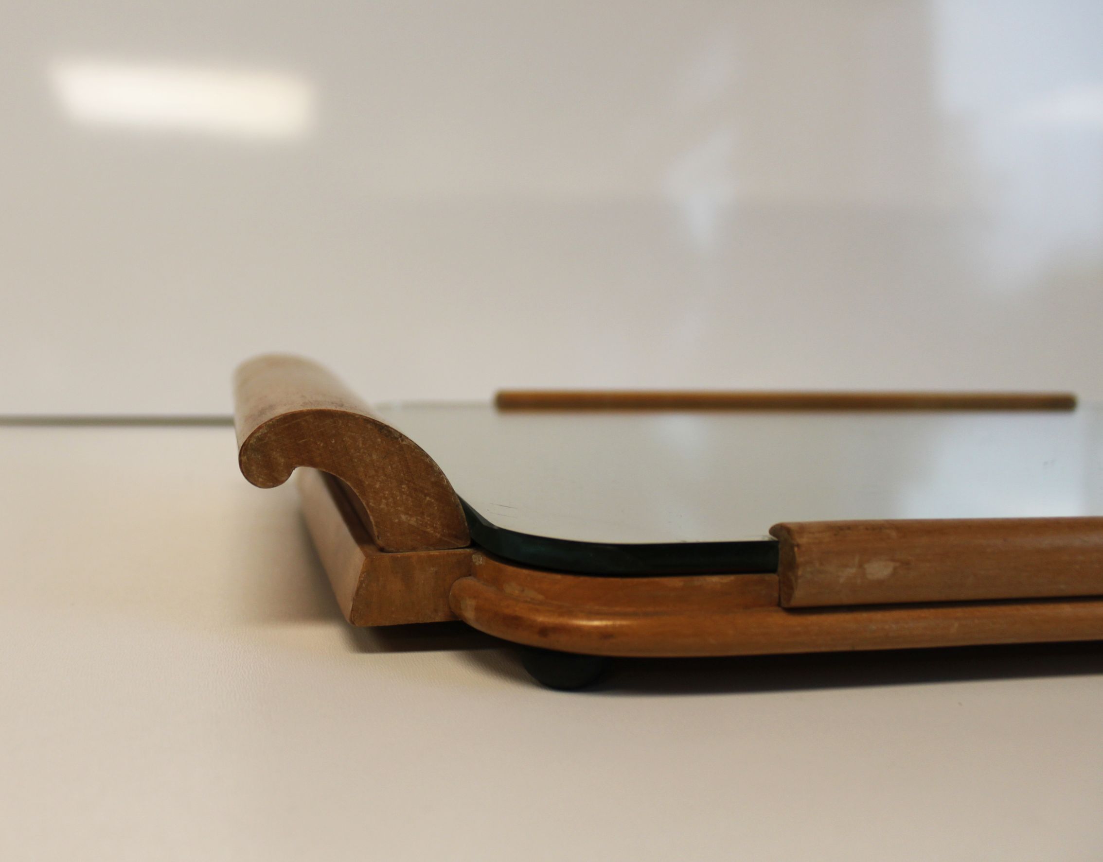 Art Deco wooden mirror top, 1940.