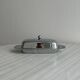 Metal butter dish with glass tray