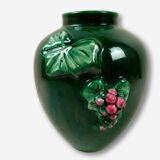 Green ceramic vase deco grape cluster