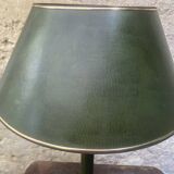 Vintage lamp in imitation green leather