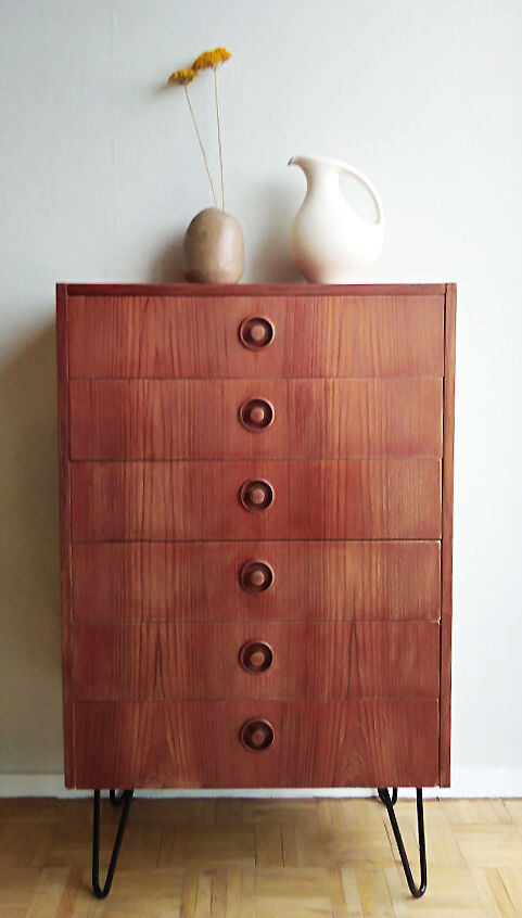 Commode haute à 6 tiroirs 1960/70