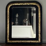 Miroir ancien noir et doré