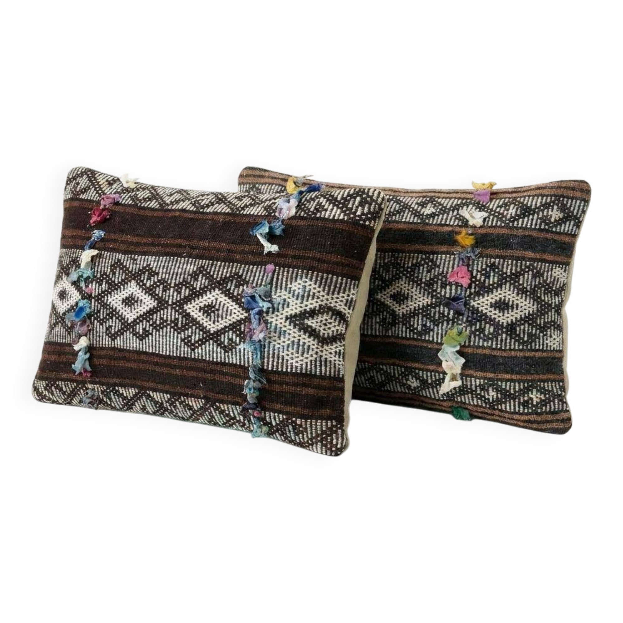 Set of 2 vintage kilim cushion covers 38x61 cm