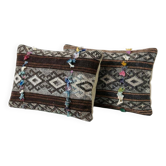 Set of 2 vintage kilim cushion covers 38x61 cm