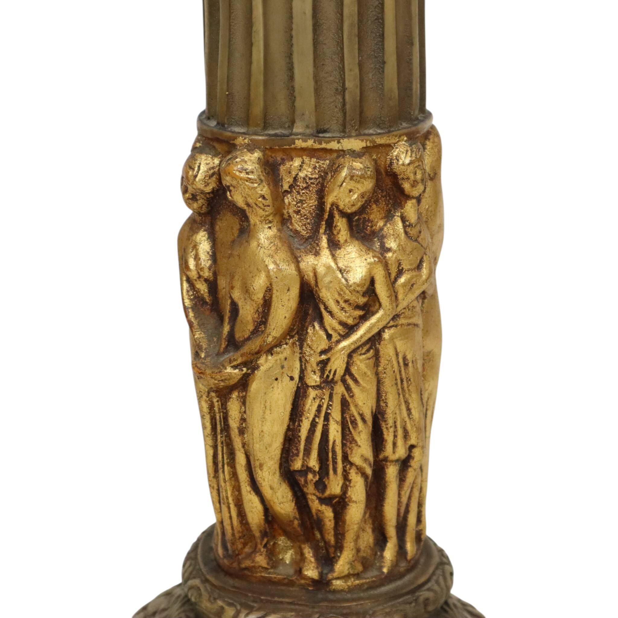 Classical Gold Column Resin Pillar Baroque Style 20th Century