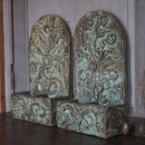 Pair of signed ceramic wall planters, pot cover