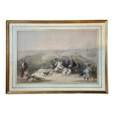 Old orientalist painting, Sebastia, after David Roberts 20th century