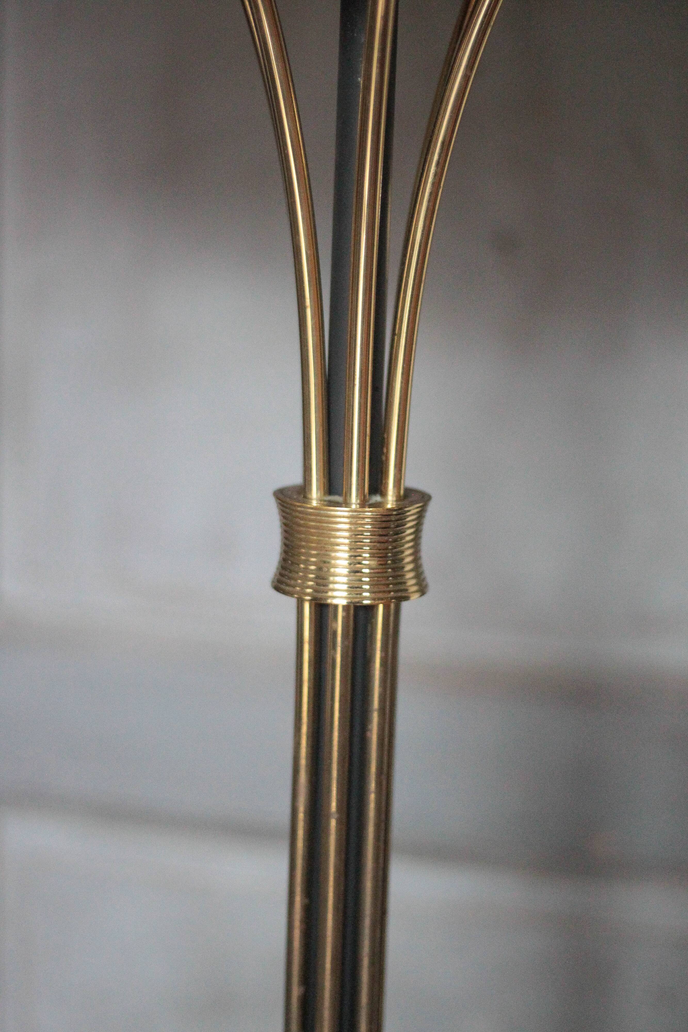 1950s floor lamp published by Maison Arlus, vintage standing lamp.