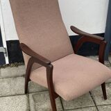Swedish mid century modern teak high back chair