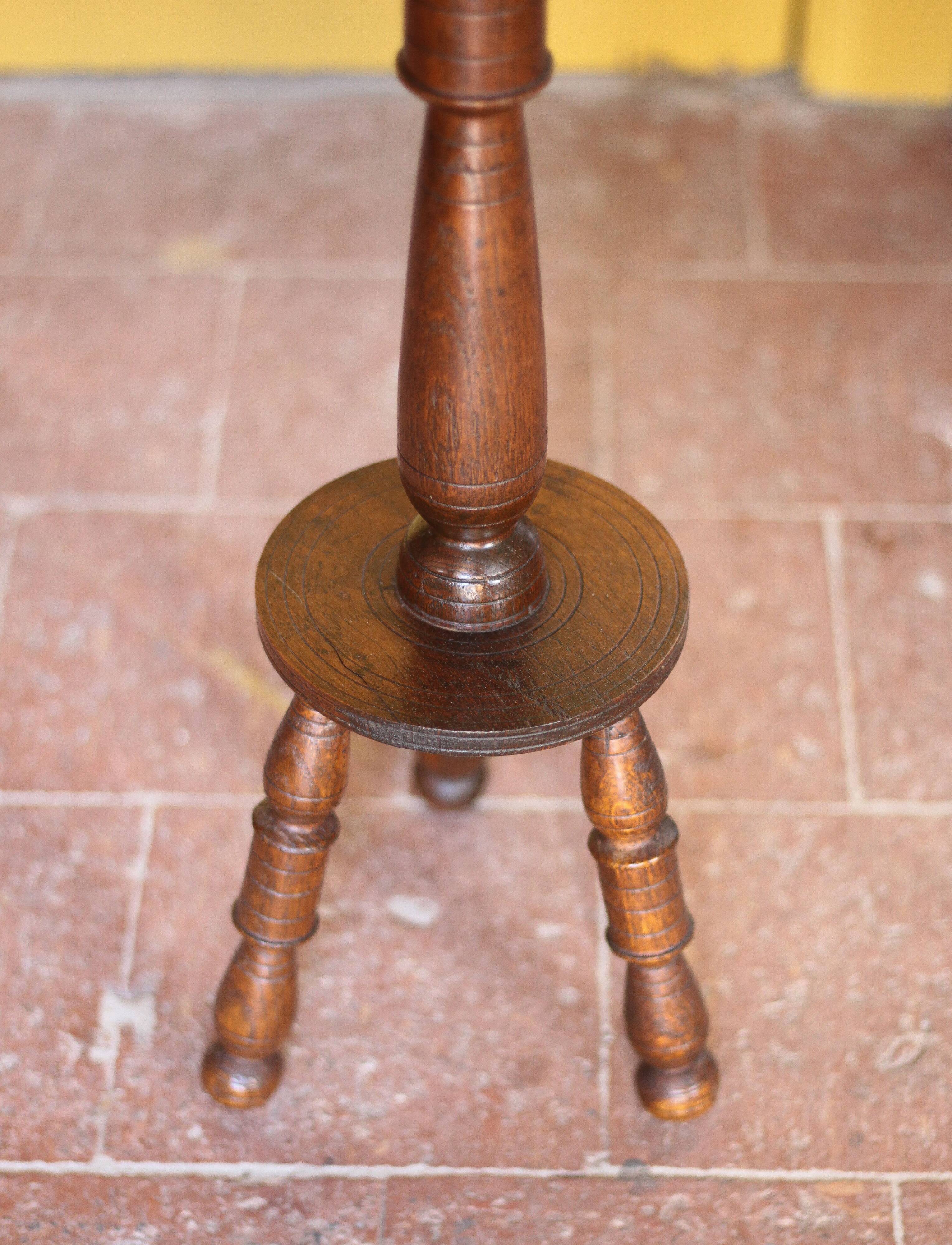 vintage wooden pedestal, Art Deco pedestal, column wood