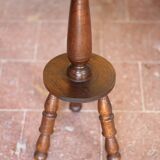 vintage wooden pedestal, Art Deco pedestal, column wood