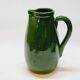 Pottery pitcher carafe terracotta green glazed ceramic