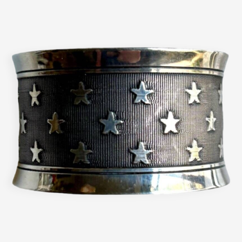 Star napkin ring in silver metal