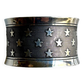 Star napkin ring in silver metal