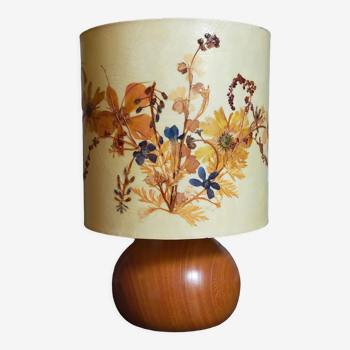 Lampe de chevet en bois vintage