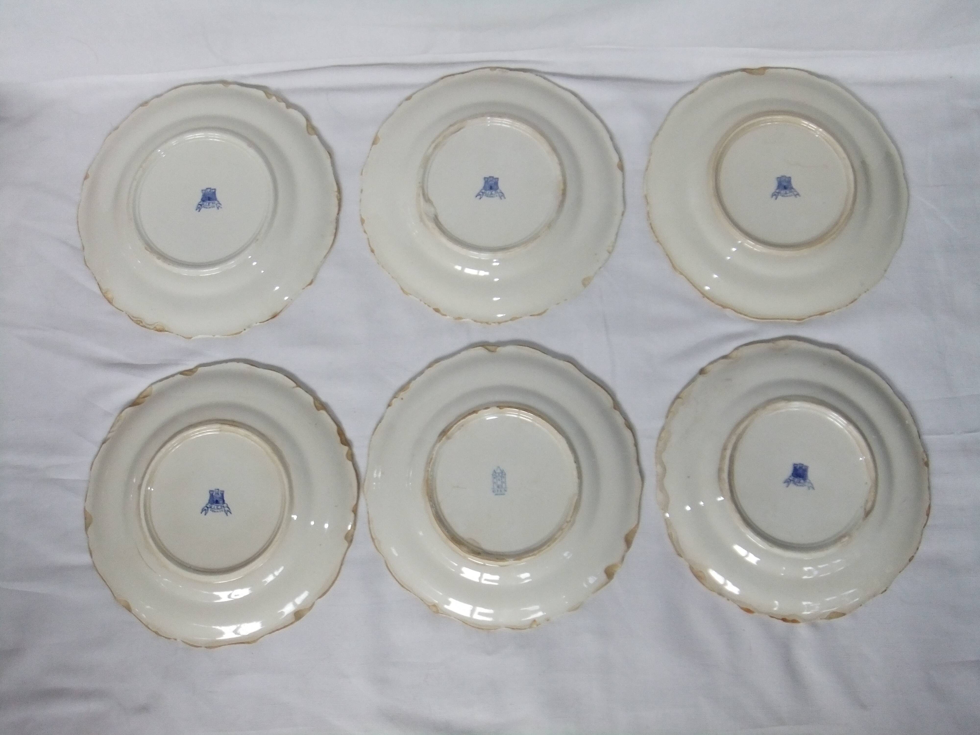 Plate Gien model Rouen stamp 1938 / 3 turns service table collection