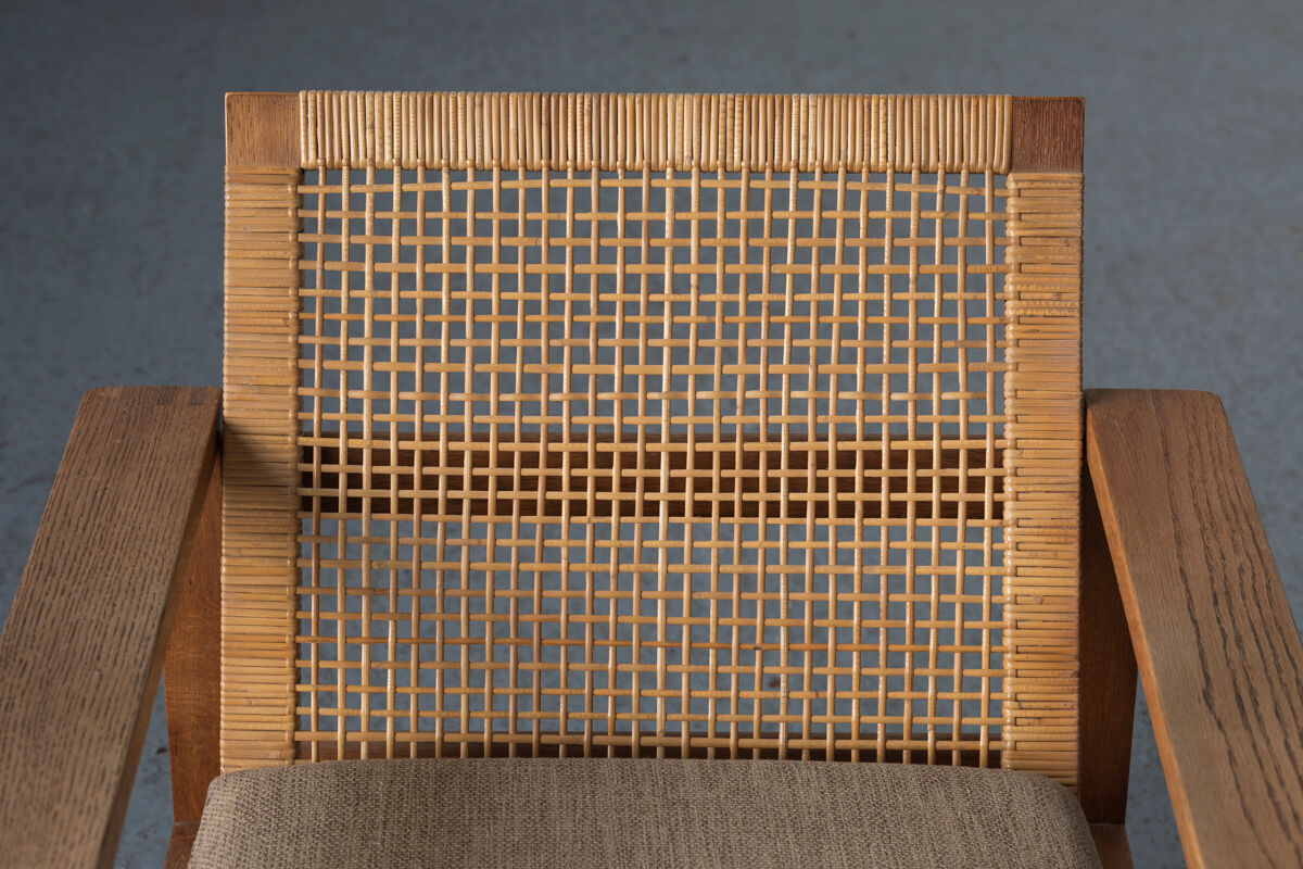 Set of 2 lounge chairs and one footrest by Borge Mogensen for Fredericia Denmark 1960’s