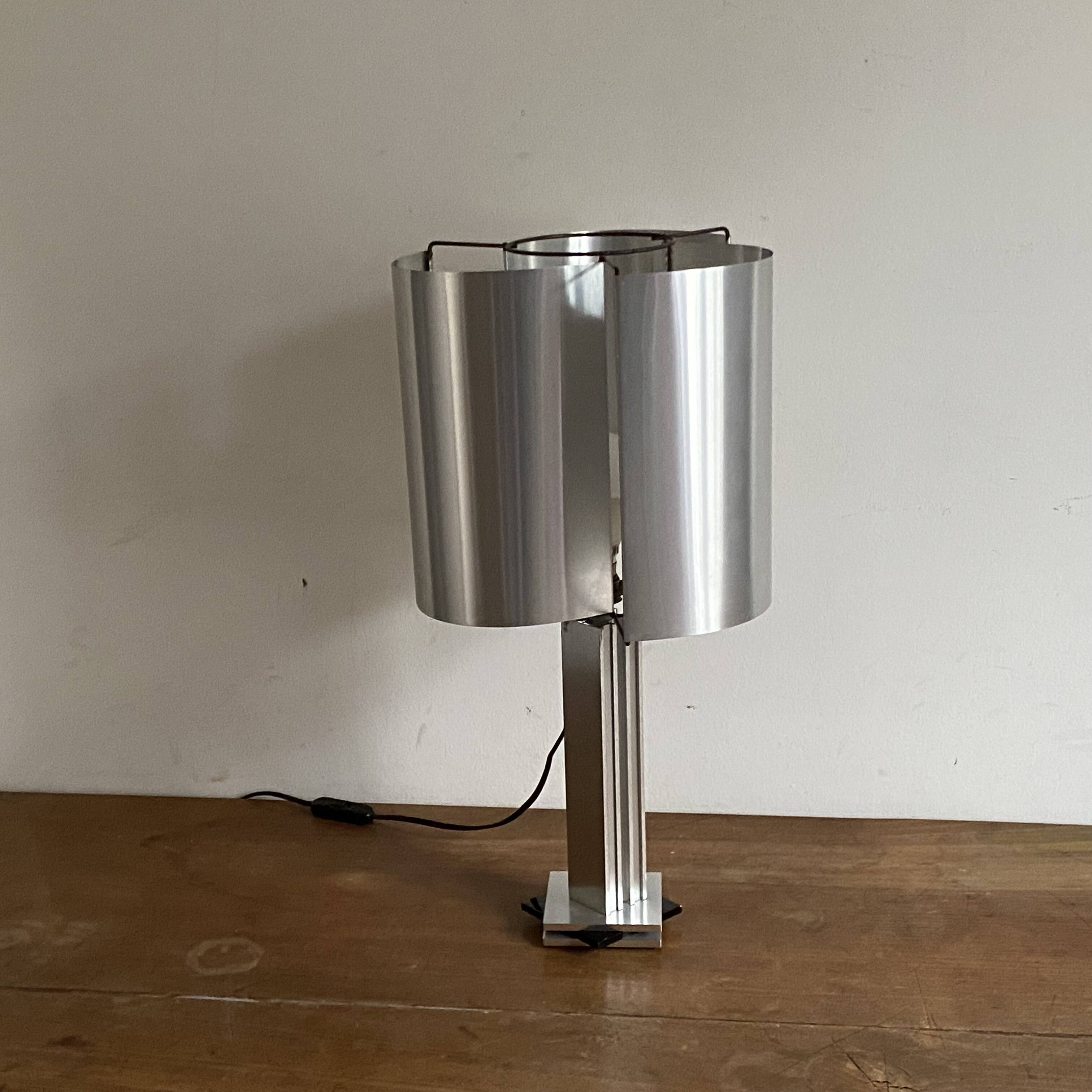 Space Age lamp with Max Sauze shade. 1970.