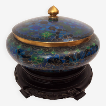 Boite ronde en cloisonne