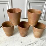 Set of 5 glasses / coffee cups in stoneware handmade 70s
