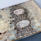 1970s space age coffeetable with pebble stones and acryl