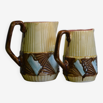 Pair of Orchies pitchers