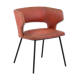 Orange skai chair and black lacquered metal, 1950s