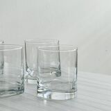 Set of 5 clear glass whiskey glasses