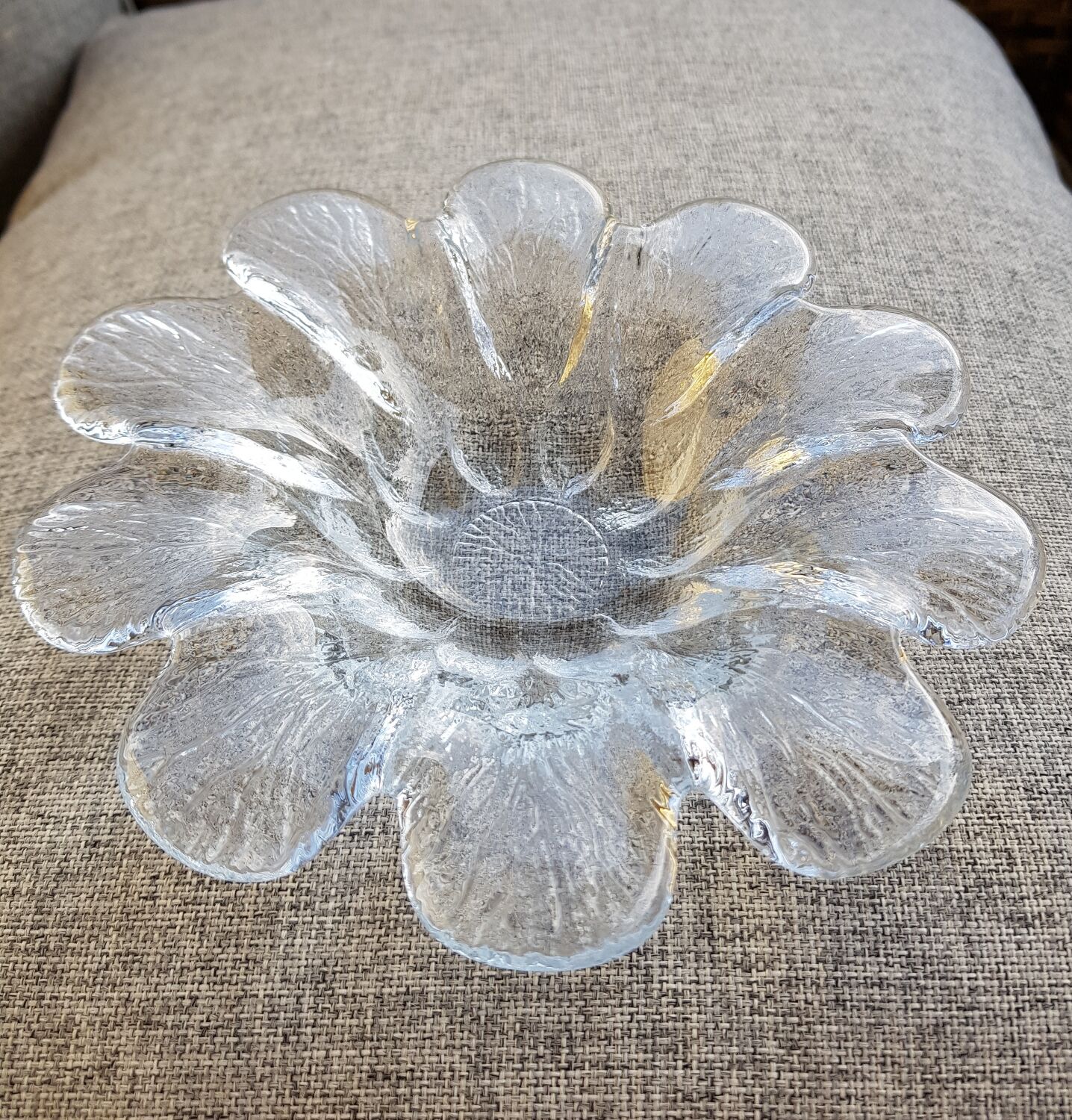 Bougeoir en cristal de pétale de fleur Holmegaard par Sidse Werner Danemark
