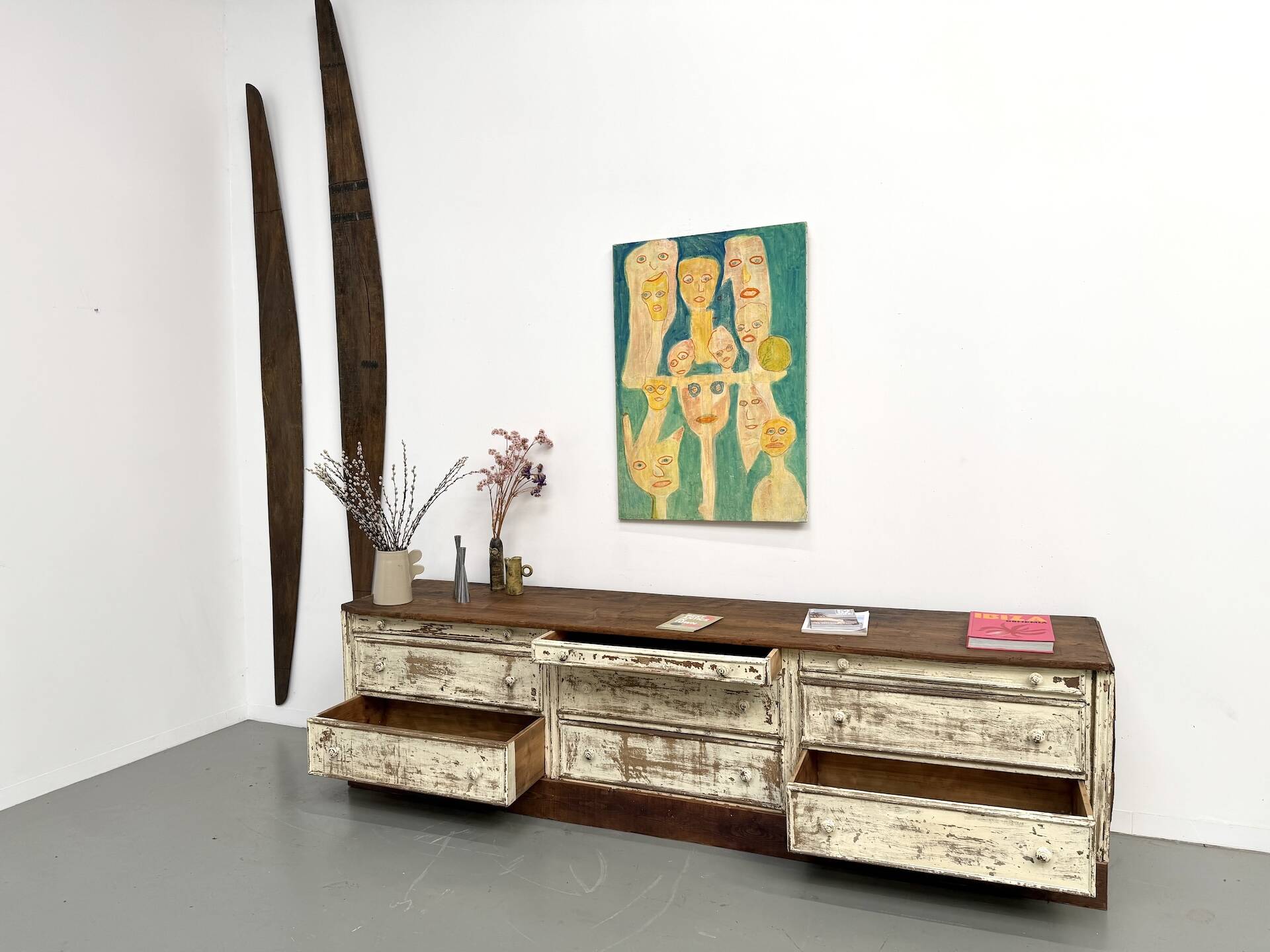 Large antique haberdashery cabinet, circa 1900