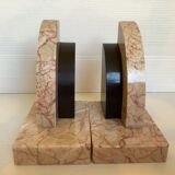 Pair of greenhouse books half moon marble art deco