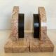 Pair of greenhouse books half moon marble art deco