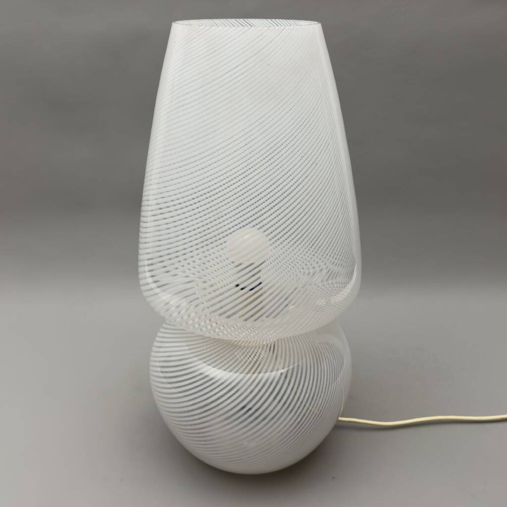 Large mushroom table lamp in Murano glass, Fabbian design, Space Age 1970s.