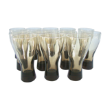 Series of 12 blown glass glasses