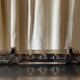 3 gilded bronze fireplace accessories 2 andirons and 1 fire bar