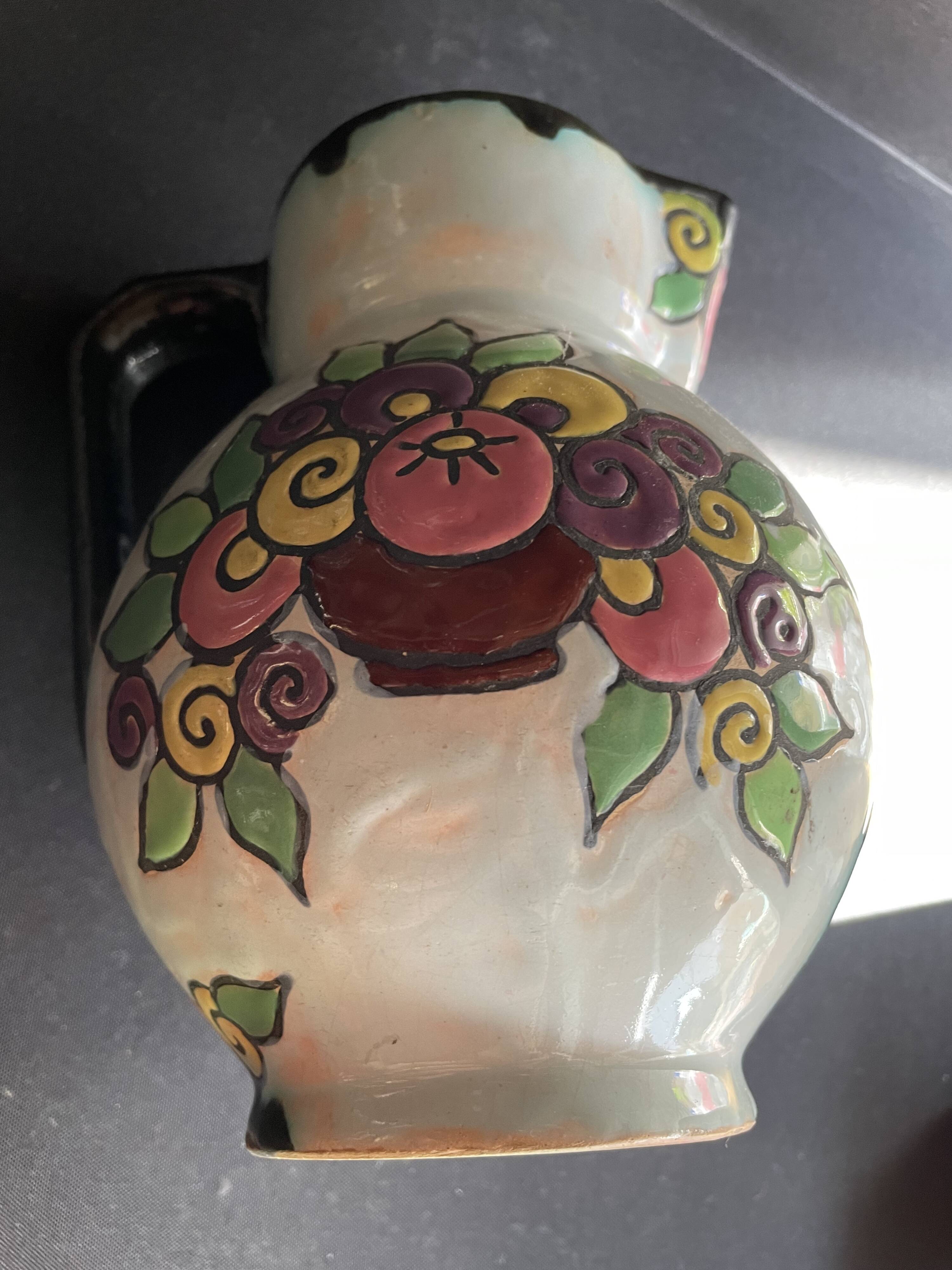 Enamelled jug – Desvres earthenware – Henri Delcourt (1872-1963)