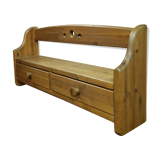 Brutalist solid pine wall mounted cabinet, Germany 1970s