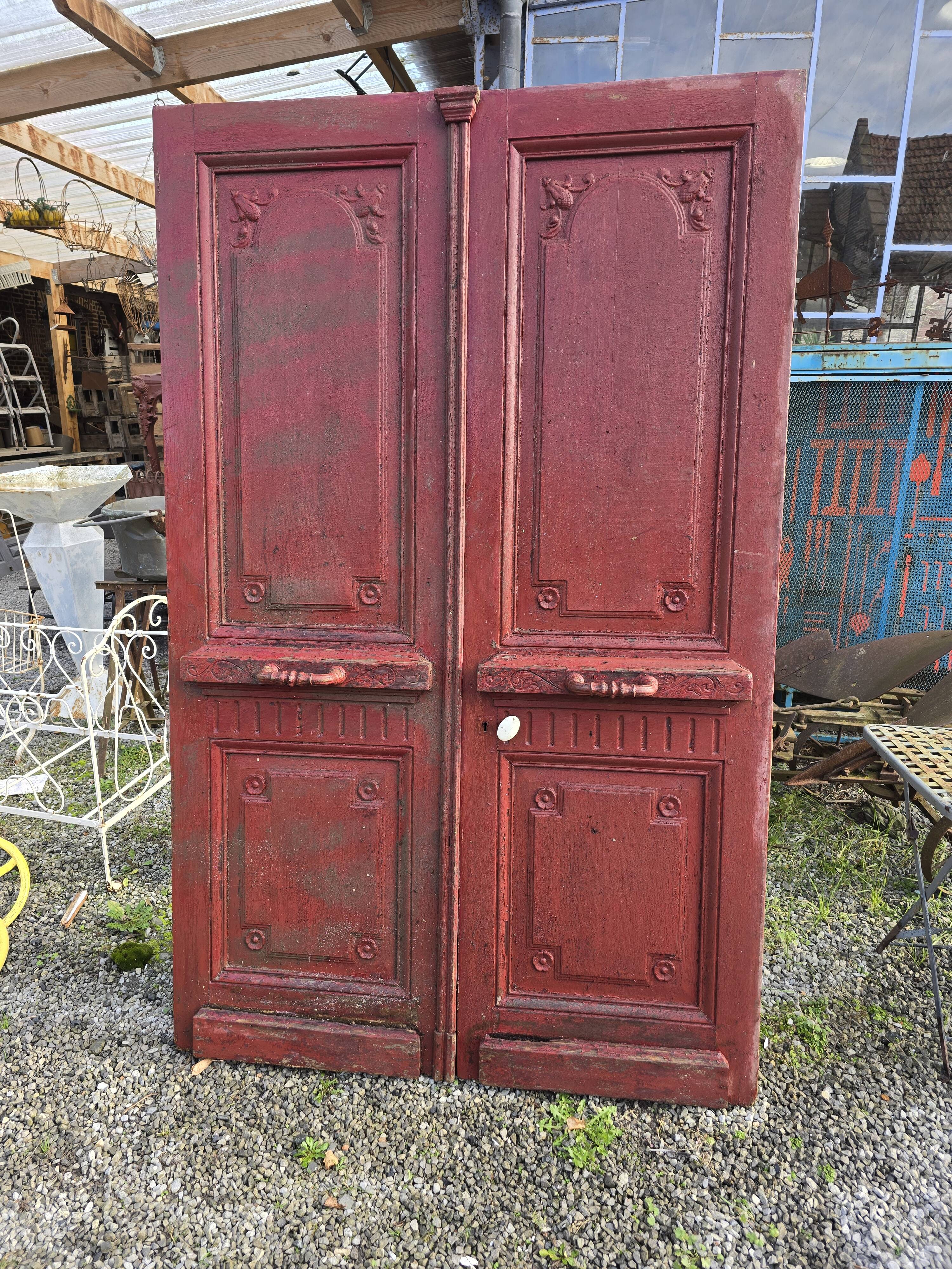 Old double oak front door