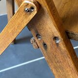 Ancien escabeau pliable peintre d’atelier à 4 marches en bois années 40