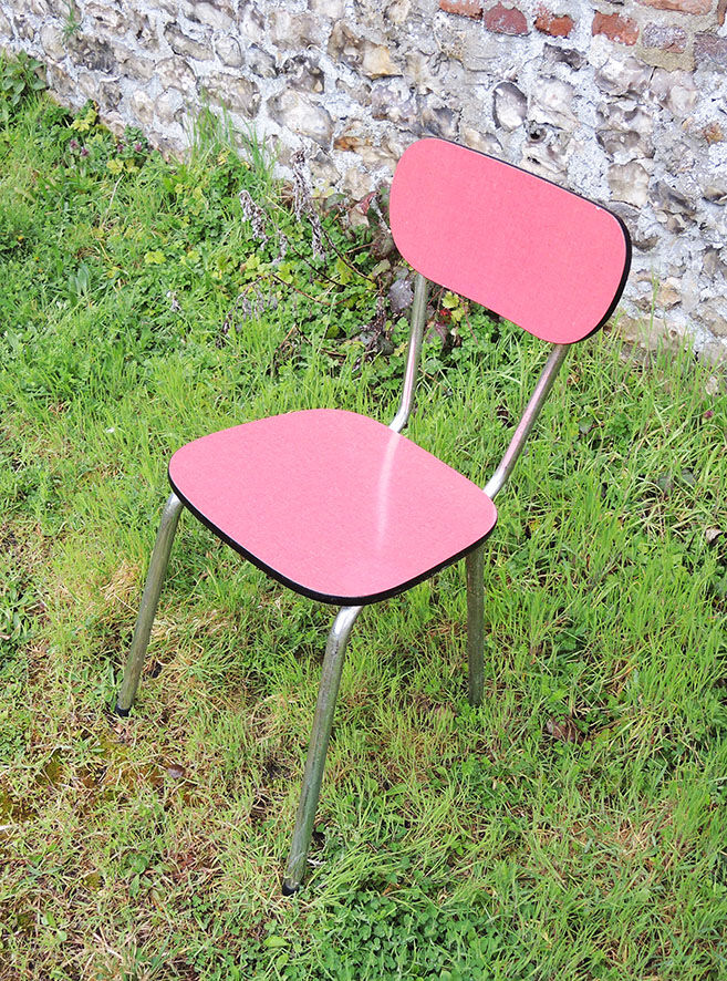 Old red formica chair
