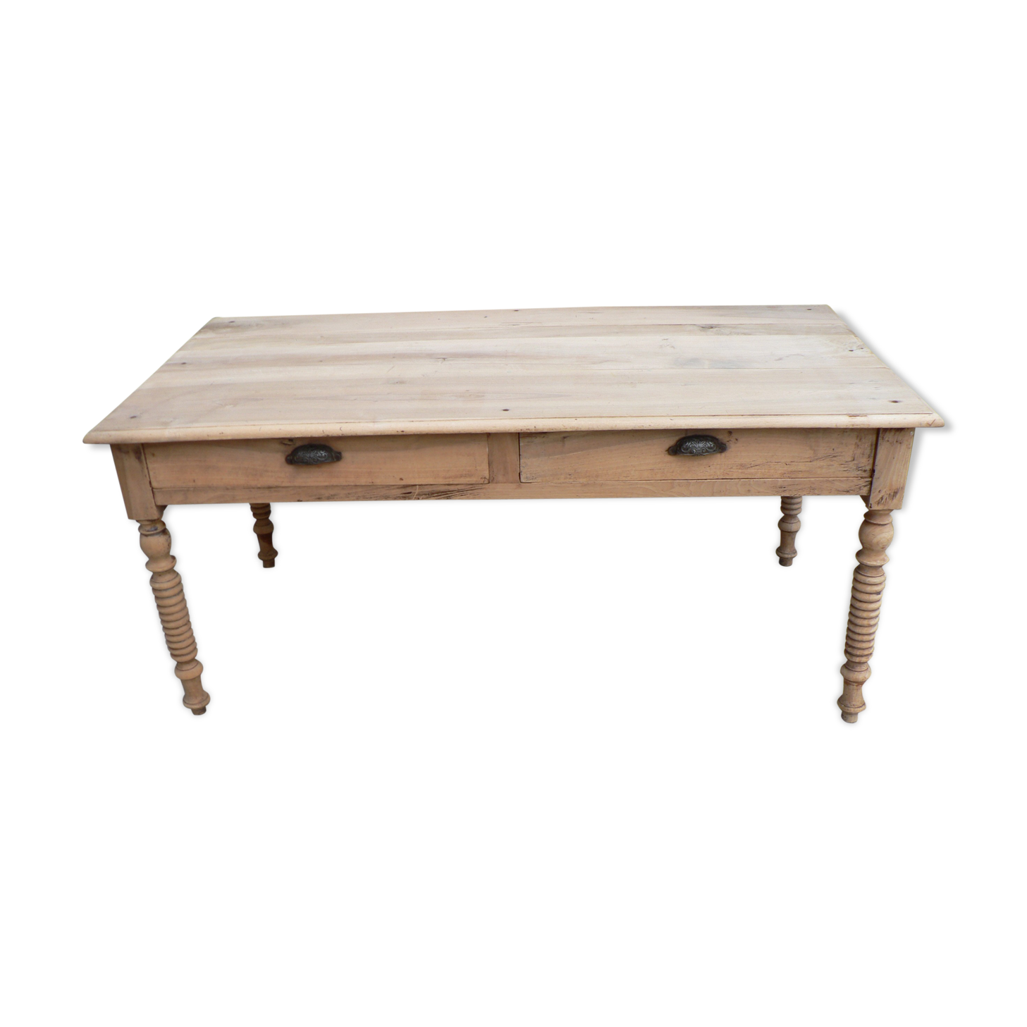Table de ferme en noyer massif