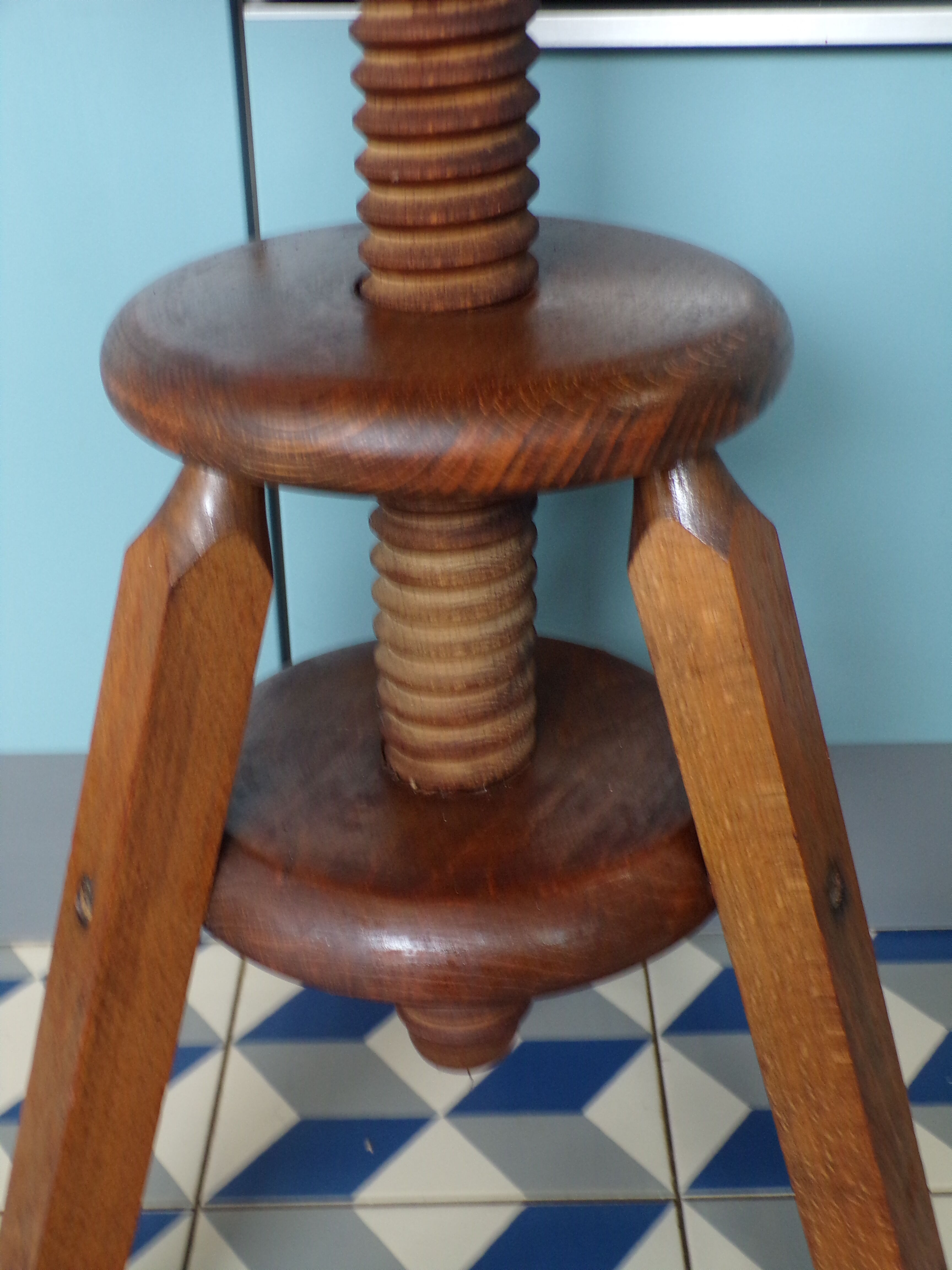Antique watchmaker's stool with screws