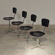 1 adjustable industrial chair metal Czechoslovakia 1960