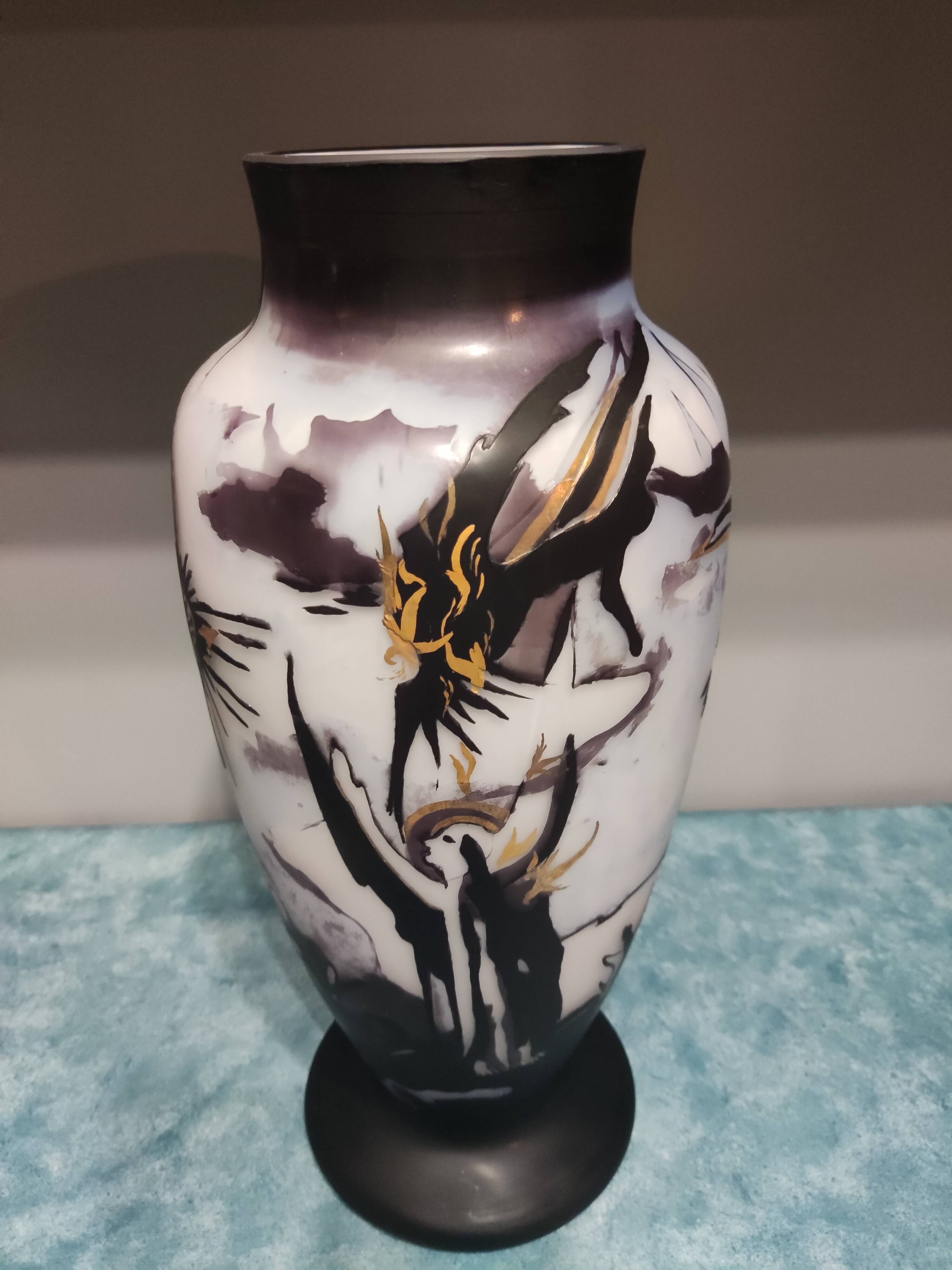 Art Deco multilayer glass vase